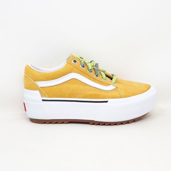 Vans Old Skool Stacked Platform Lift Shoe Sneaker Golden Yellow Womens Size 6 US - Picture 1 of 12